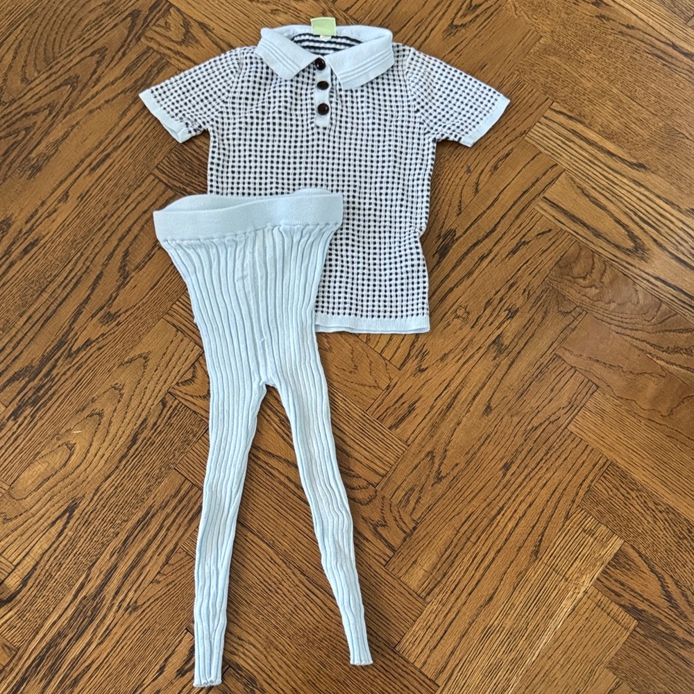 Kids Polo Set - Black and White Checkered